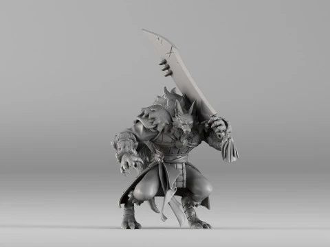 S00031 狼人冠军与剑 3dp 3D 打印模型