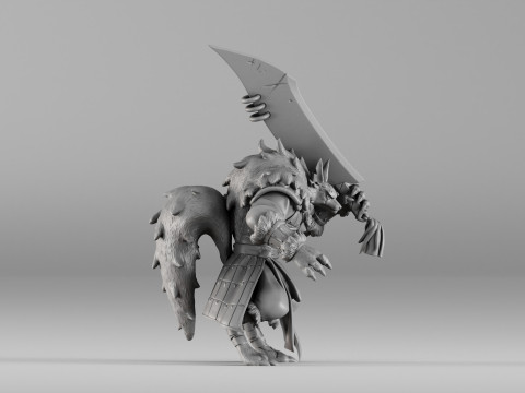 S00031 Werewolf Champion with Sword 3dp 3D printmodel