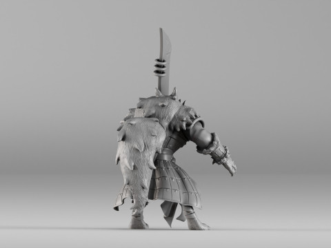 S00031 Werewolf Champion with Sword 3dp 3D printmodel