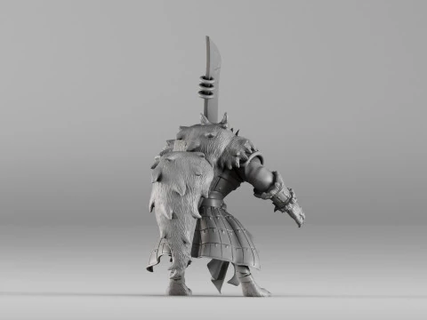 S00031 Werewolf Champion with Sword 3dp 3D Print Model