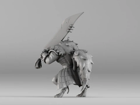 S00031 Werewolf Champion with Sword 3dp 3D Print Model