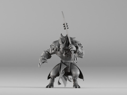 S00031 Werewolf Champion with Sword 3dp 3D printmodel
