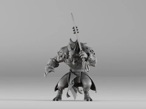 S00031 Werewolf Champion with Sword 3dp 3D Print Model
