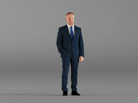 S00033 Empresário de terno azul Modelo de Impressão 3D