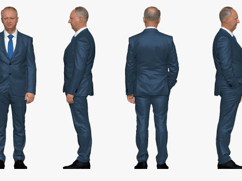 S00033 Businessman in Blue Suit 3D printmodel