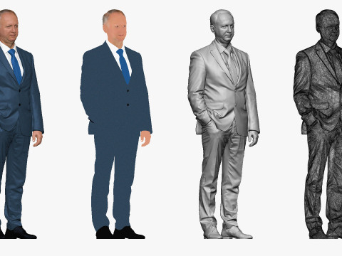S00033 Businessman in Blue Suit 3D printmodel