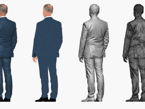 S00033 Businessman in Blue Suit 3D printmodel