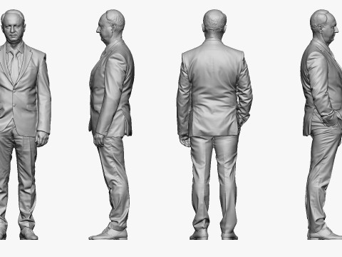 S00033 Businessman in Blue Suit 3D printmodel