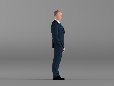S00033 Businessman in Blue Suit 3D printmodel