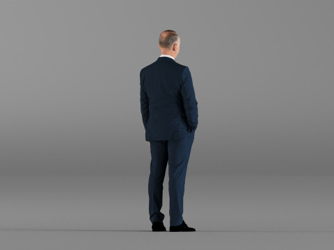 S00033 Businessman in Blue Suit 3D printmodel