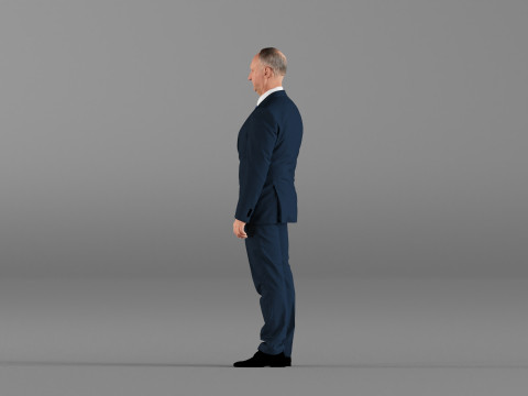 S00033 Businessman in Blue Suit 3D printmodel