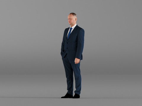 S00033 Businessman in Blue Suit 3D printmodel