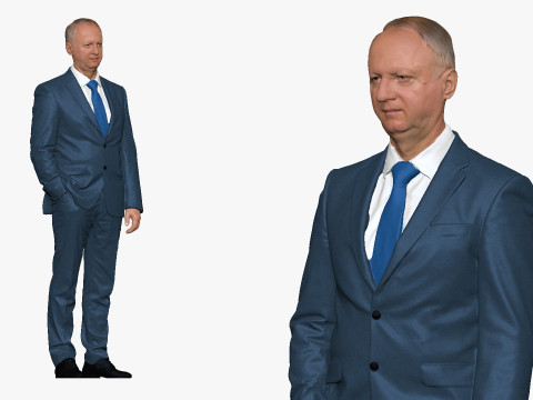 S00033 Businessman in Blue Suit 3D printmodel