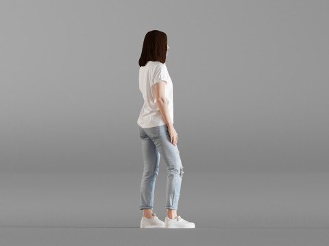 S00028 Young Woman Talking on Phone 3D Model