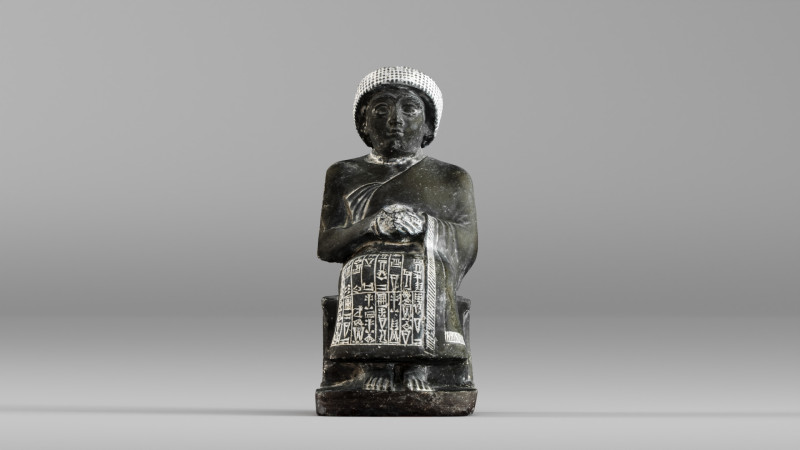 001650 Seated Gudea of Lagash Ancient Sumerian Ruler Modello di stampa 3D .c4d .max .obj .3ds .fbx .stl .blend