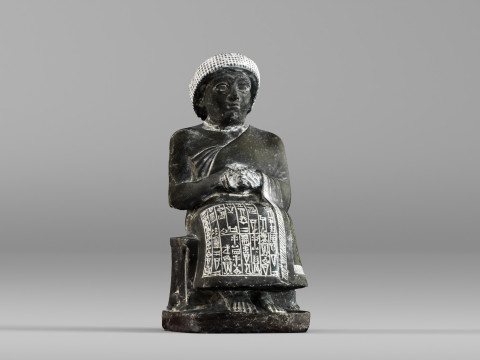 001650 Seated Gudea of Lagash Ancient Sumerian Ruler Modello di stampa 3D