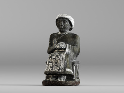 001650 Seated Gudea of Lagash Ancient Sumerian Ruler Modello di stampa 3D