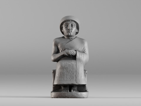 001650 Seated Gudea of Lagash Ancient Sumerian Ruler Modello di stampa 3D