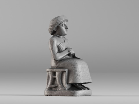001650 Seated Gudea of Lagash Ancient Sumerian Ruler Modello di stampa 3D
