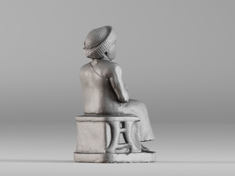 001650 Seated Gudea of Lagash Ancient Sumerian Ruler Modello di stampa 3D