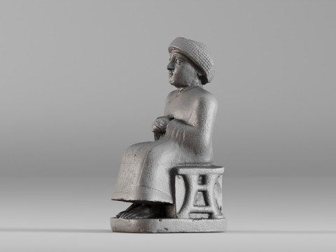001650 Seated Gudea of Lagash Ancient Sumerian Ruler Modello di stampa 3D