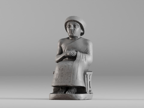 001650 Seated Gudea of Lagash Ancient Sumerian Ruler Modello di stampa 3D