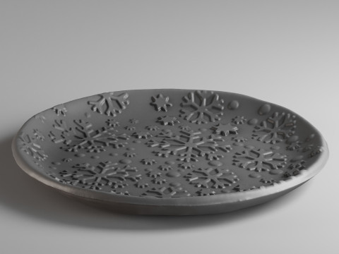 S00108 Decorative Plate with Embossed Snowflake Pattern Modelo de impresión 3D