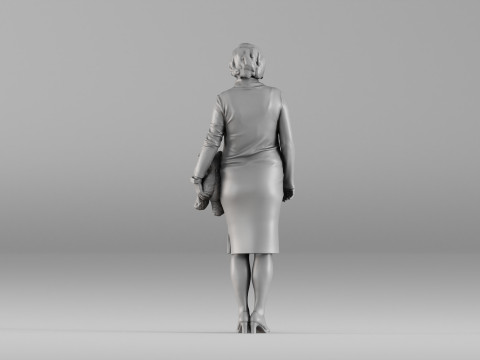 S00092 Pregnant Woman Holding Teddy Bear 3D Print Model