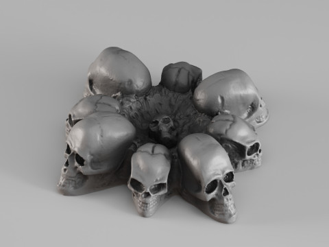 001652 Skull Ashtray 3D Printable Gothic Decor 3Dプリントモデル