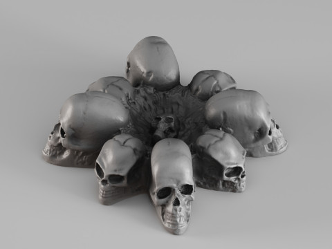 001652 Skull Ashtray 3D Printable Gothic Decor 3Dプリントモデル