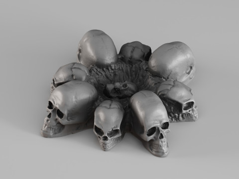 001652 Skull Ashtray 3D Printable Gothic Decor 3Dプリントモデル