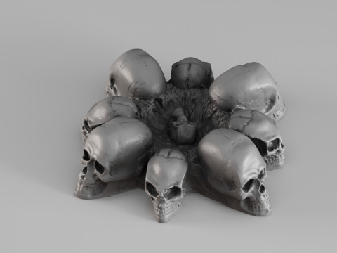 001652 Skull Ashtray 3D Printable Gothic Decor 3Dプリントモデル