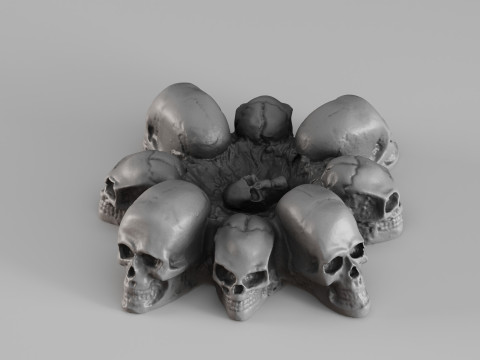 001652 Skull Ashtray 3D Printable Gothic Decor 3Dプリントモデル