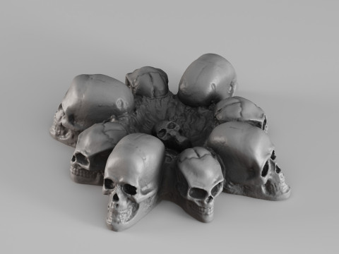 001652 Skull Ashtray 3D Printable Gothic Decor 3Dプリントモデル