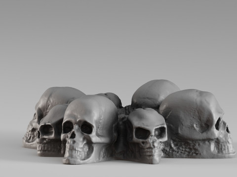001652 Skull Ashtray 3D Printable Gothic Decor 3Dプリントモデル