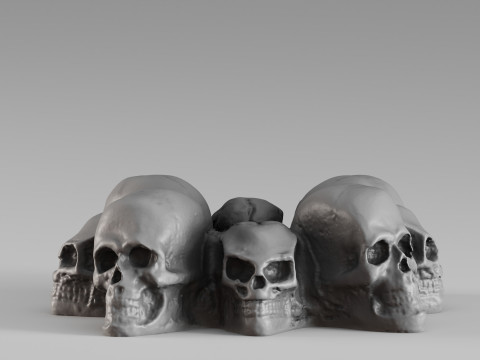 001652 Skull Ashtray 3D Printable Gothic Decor 3Dプリントモデル