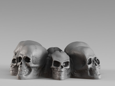 001652 Skull Ashtray 3D Printable Gothic Decor 3Dプリントモデル