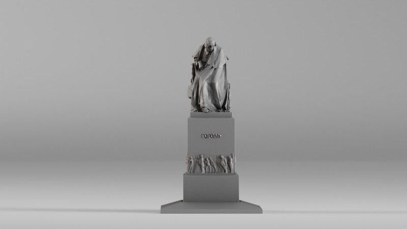 S00013 Nikolai Gogol Monument 3D Printable Model 3D 打印模型 .c4d .max .obj .3ds .fbx .stl .blend