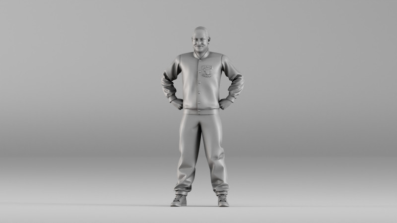 S00114 Male Character in Sports Jacket 3D Printable Model 3D Print Model .c4d .max .obj .3ds .fbx .stl .blend