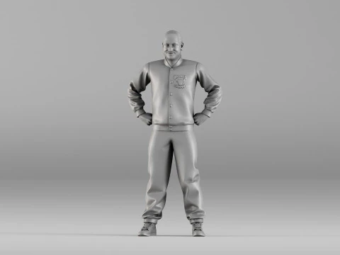 S00114 Męska postać w kurtce sportowej Model do druku 3D Model do druku 3D