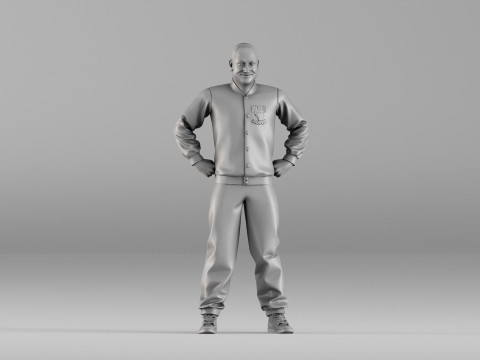S00114 Male Character in Sports Jacket 3D Printable Model 3D Print Model
