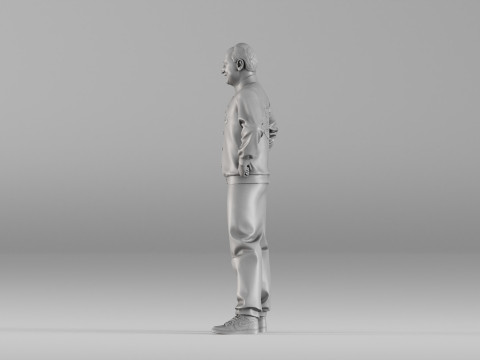 S00114 Male Character in Sports Jacket 3D Printable Model 3D Print Model