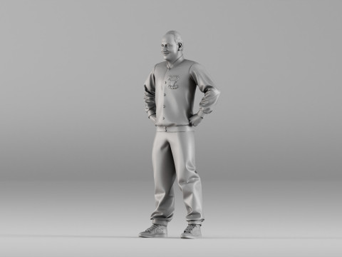 S00114 Male Character in Sports Jacket 3D Printable Model 3D Print Model