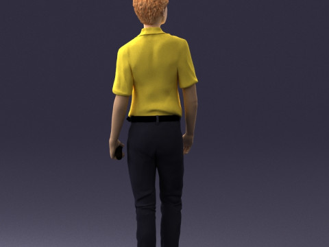 000228 Young Asiasn Man with Microphone 1123 3D Модель