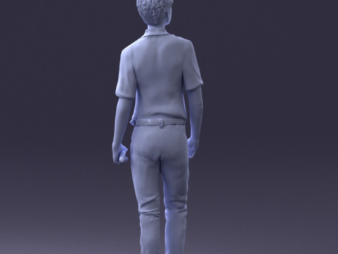 000228 Young Asiasn Man with Microphone 1123 3D Модель