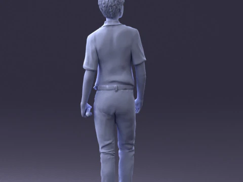 000228 Young Asiasn Man with Microphone 1123 3D Model