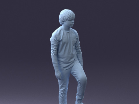 000236 Young Boy Football Player with Soccer Ball 1224 3D 模型