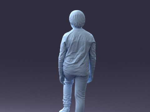 000236 Young Boy Football Player with Soccer Ball 1224 3D 模型