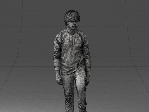 000236 Young Boy Football Player with Soccer Ball 1224 3D 模型