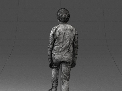 000236 Young Boy Football Player with Soccer Ball 1224 3D 模型